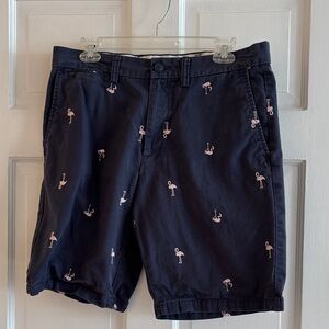 Old Navy Dark Blue Flamingo Print Men's Shorts